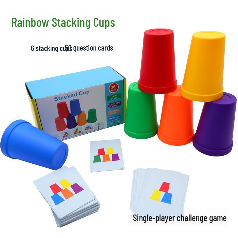 Kleinkind Lernbecher Stapelspiel - Frühes Lernen Logik & Konzentration Spielzeug