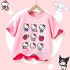 2026 Hello Kitty Summer Tshirt  Cotton ShortSleeved Girls Sportswear with Cartoon Print for Children Aged 112 Years Old