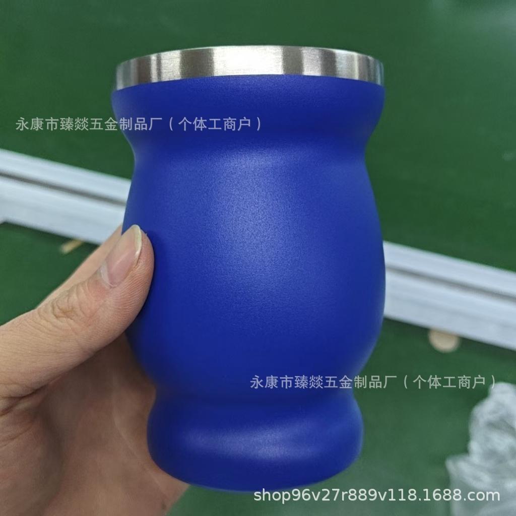 Creative Hot-selling Stainless Steel OZ Mate Cup South America Argentina Gourd-shaped Teacup with Straw Brush Stirring Spoon