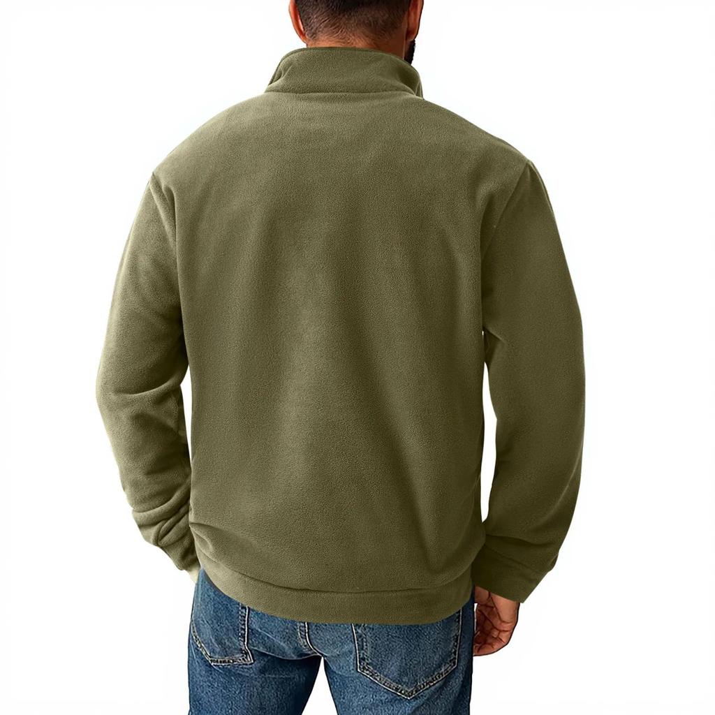 Men's Casual Hoodie Sweatshirt Half Zipper Stand Collar Heavyweight Hoodie Autumn Winter Fashion Sports Tops