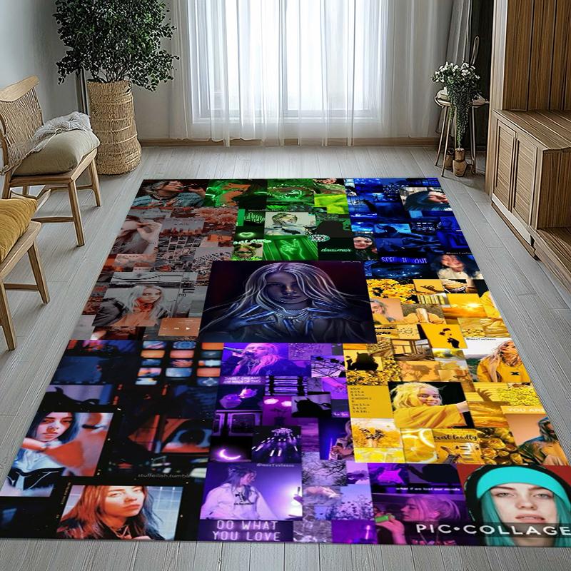Tappeto Antiscivolo Decorazione Casa Billie Eilish Cantante Soggiorno Tappeto Morbido per Camera da Letto Stanza dei Giochi dei Bambini Divano Zerbino Regalo