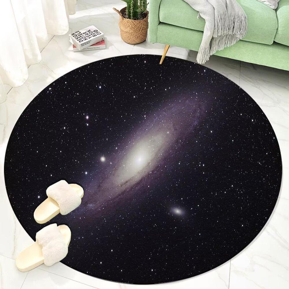 3D Blue The Earth Round Rug Universe Cartoon Room Decoration Bedside Living Room Carpet Boy Study Chair Mats Antiskid Lounge Rug