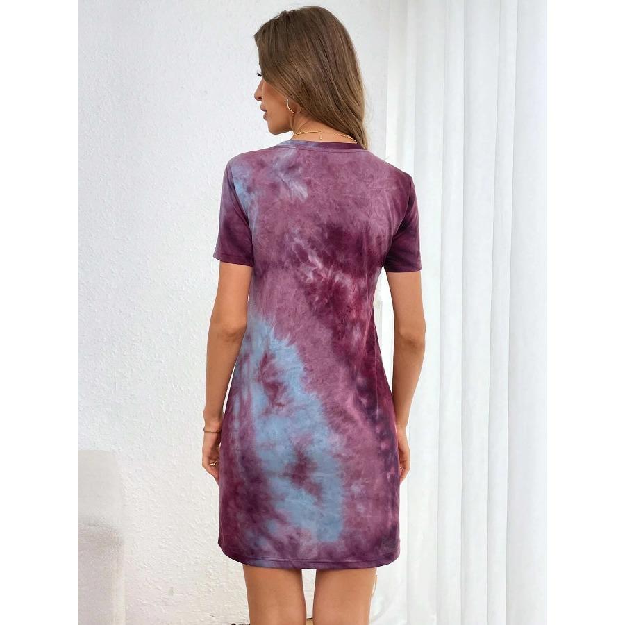 Damska Letnia Okrągły Dekolt Krótki Rękaw Codzienna Sukienka T-shirt Styl Bohemian Sukienka Wakacyjna Sukienka Mini Trapezowa Ubrania Damskie Y2k