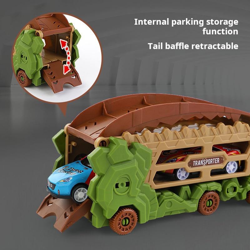 Triangle Dragon Multi layer Track Storage Car -Can Accommodate Multiple Cars, can eject Track Toy Car - Puzzle Science Dinosaur