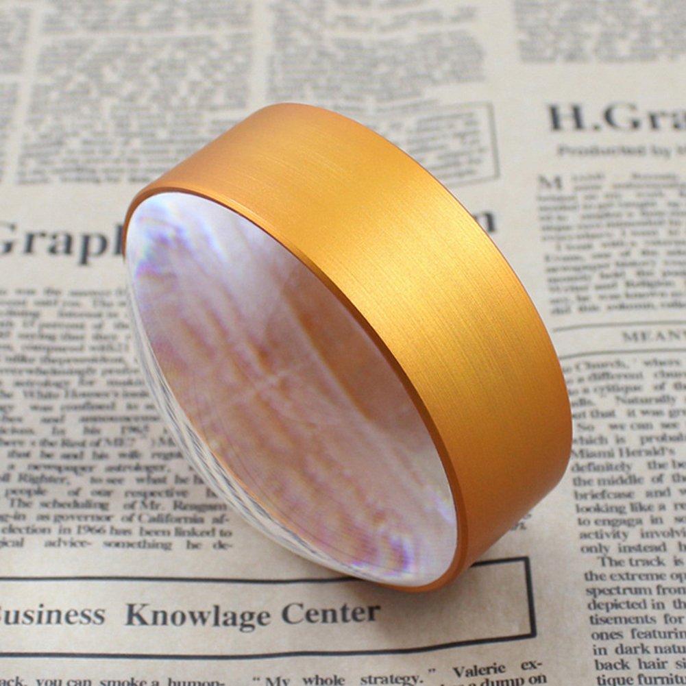 Magnifying 4x 72mm Lens Semicircular Crystal Tabletop Magnifying Glass for and Stylish Desk Birthday Celebration Gold Glass, Magnification, Diameter,