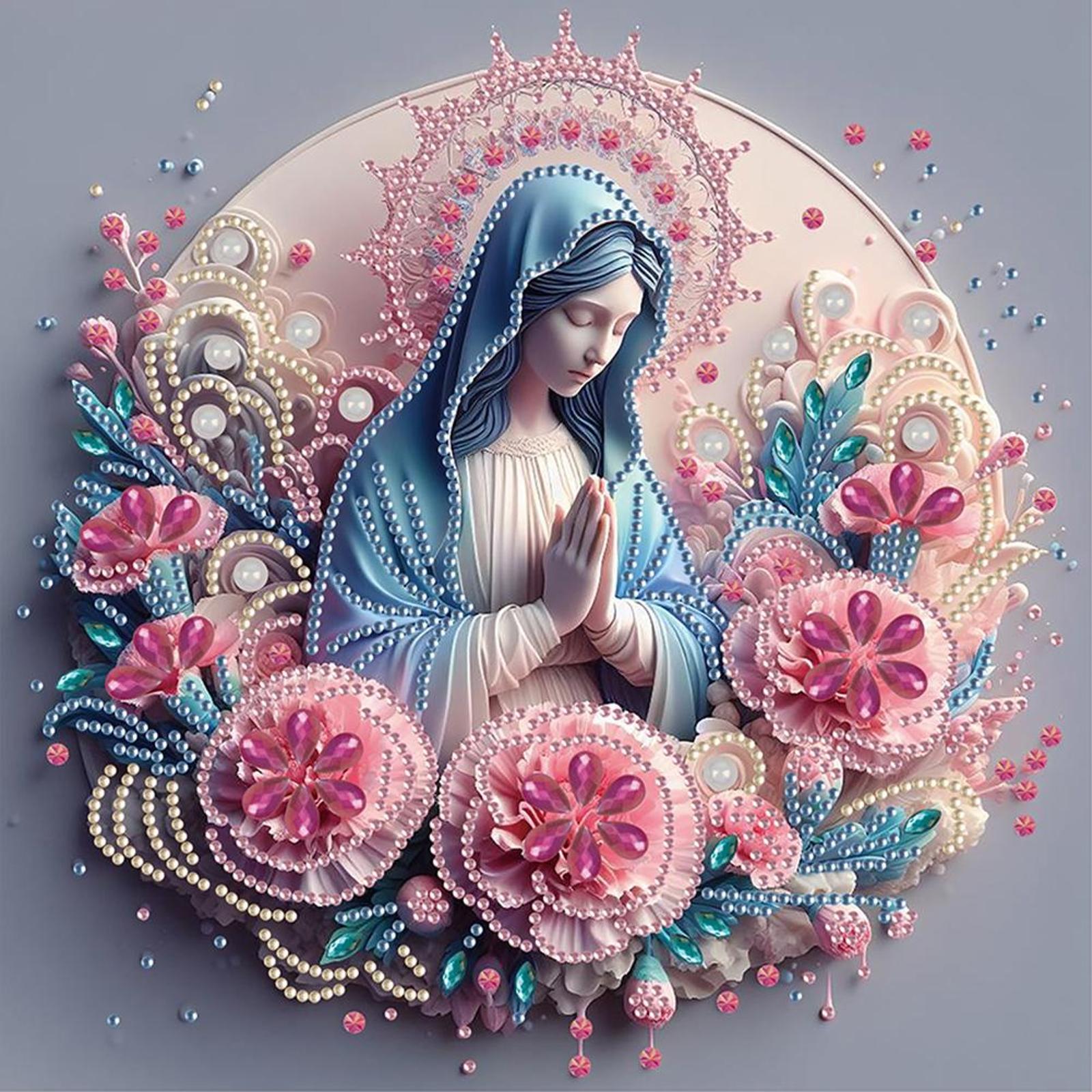 5D DIY Partial Special Shaped Drill Diamond Painting Kit The Virgin Mary