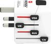 Adaptateur et convertisseur - skross - 3 poles 150 pays - universel - blanc - 1750w