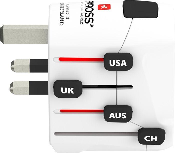 Adaptateur et convertisseur - skross - 3 poles 150 pays - universel - blanc - 1750w