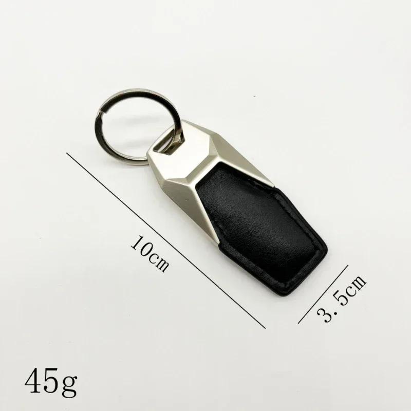 Laser Engrave Vintage Keyring for Men Women Metal Leather Car Keychain Personalize Company Key Chain Ring