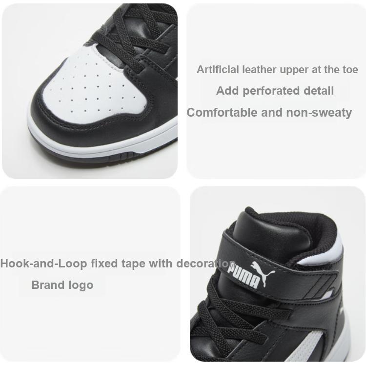 Puma Rebound Layup Sl Retro Casual High-Top Skate Shoes Kids Skate Shoes Black 370488-01