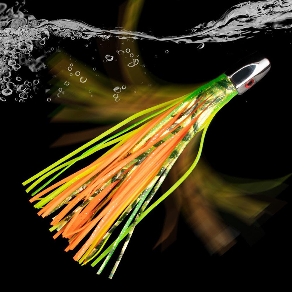 Appât Jupe Poulpe Calmar Yeux 3D Pêche Marlin Thon Pêche à la Traîne Leurre Appât de Pêche Appât Artificiel pour Pêche en Mer