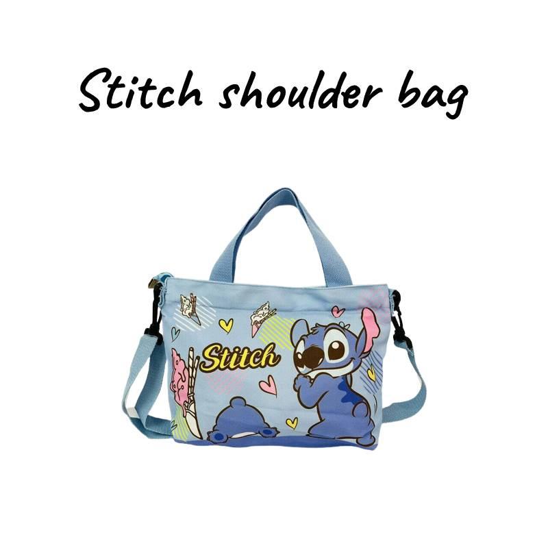 Stylish Canvas Shoulder Bag With Cartoon Design, Blue Color, Medium Size, 3021cm