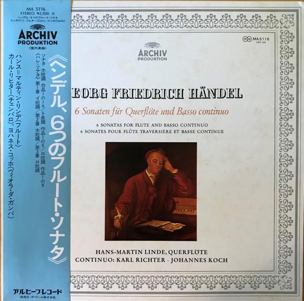 

LP Record HANSMARTIN LINDE KARL RICHTER JO Handel 6 Sonaten Fur Querflote Und MA5116 ARCHIV 1978 Japan Obi Classical Used