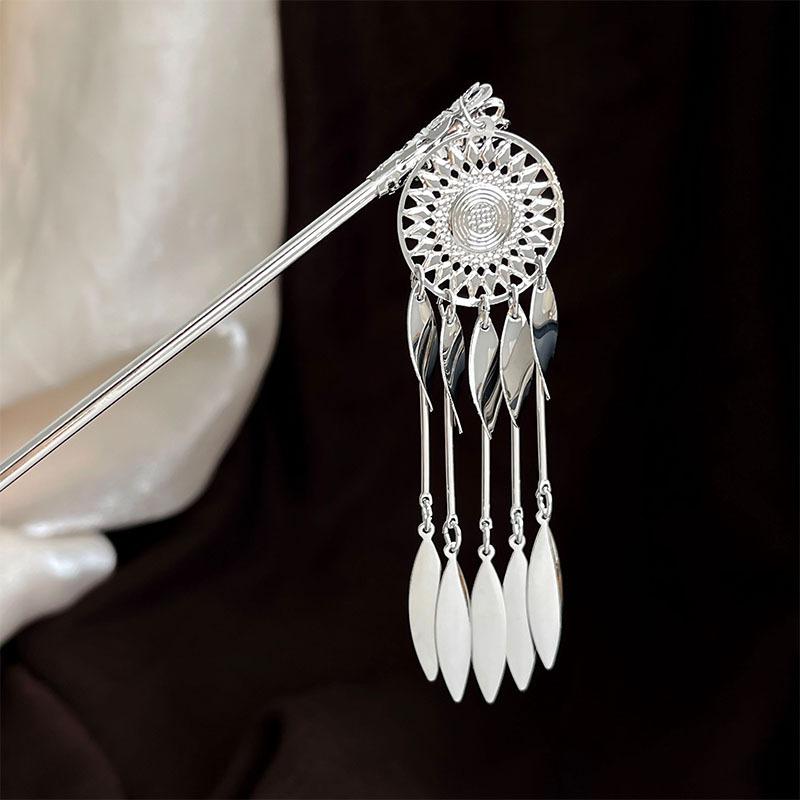 Elegant Women's Hairpin Antique Silver Butterfly Tassel Hair Stick Vintage Chinese Style Metal Jewelry Hair Accessories Hairpins