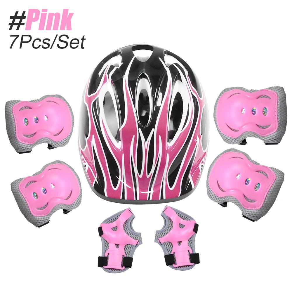 

Kids Helmet And Pads Set For Skiing,Elbow And Knee Pads For Kids 3-10 Safety Equipment Knee &Elbow Pads Wrist Guards Gear Set