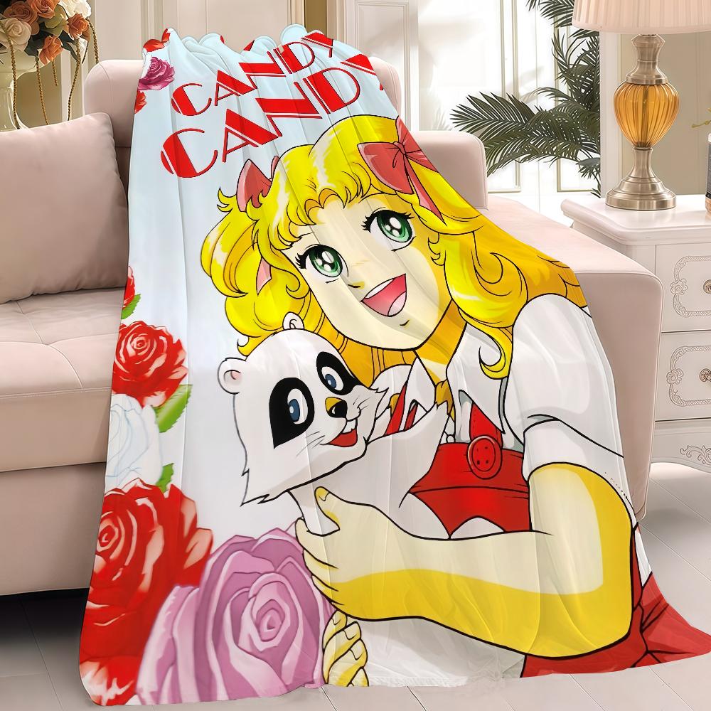 Lovely C-Candy Candy Girl Blanket Warm Soft Suitable For Bedroom Sofa Bed Living Room Office Travel Camping Gifts