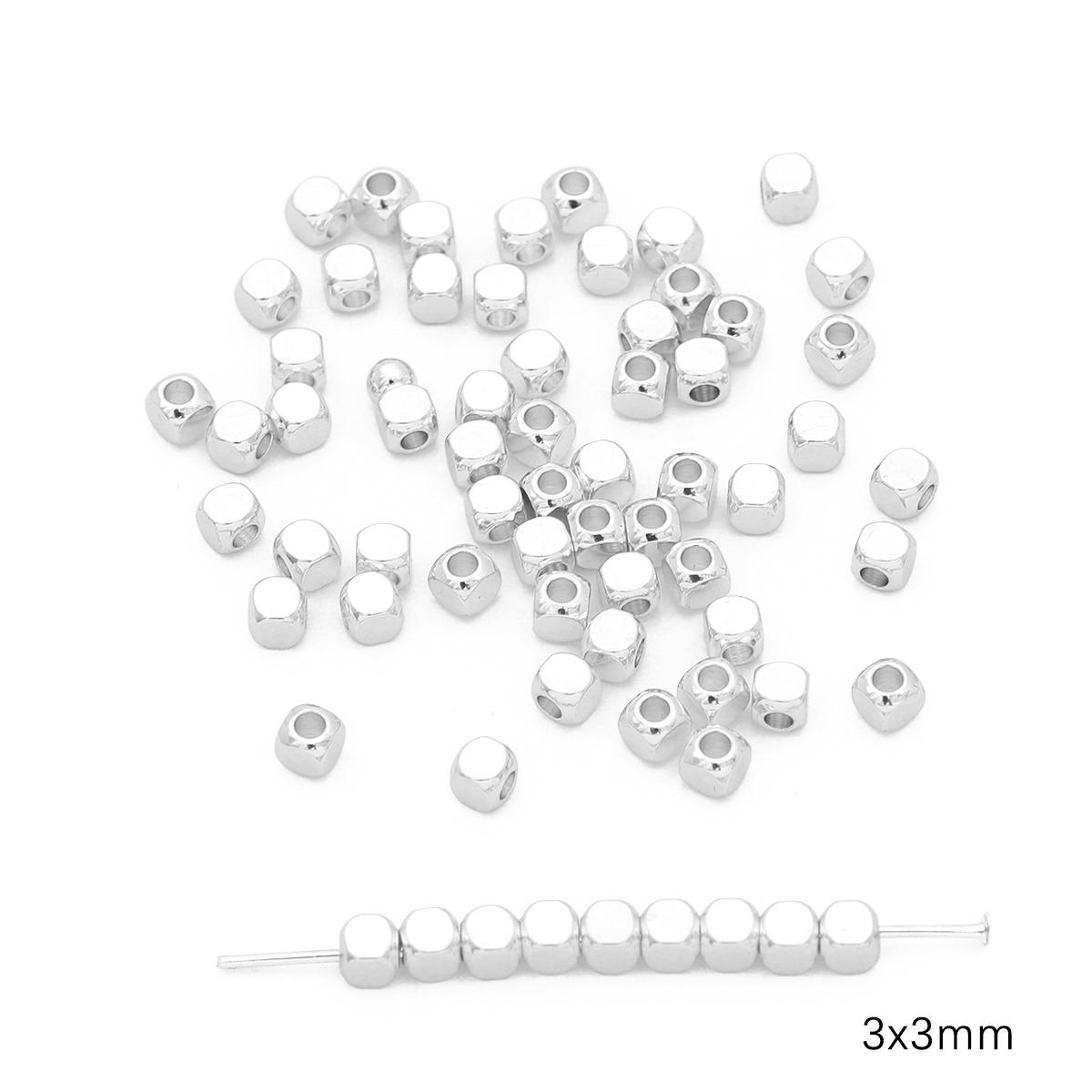 

10 шт медные прокладки неправильной формы бусины Очарование для DIY ожерелье браслет ювелирных изделий ремесло 3X3mm серебряный