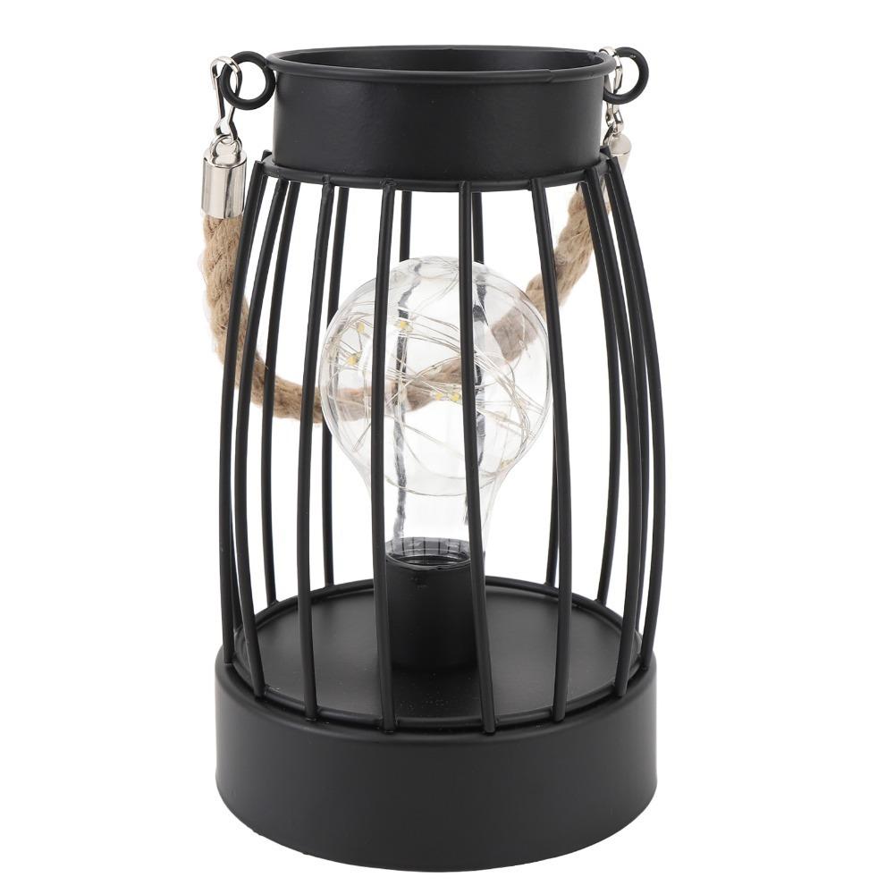 Black Table Lantern Metal Lantern Retro Decorative Lantern  Party