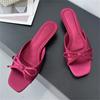 Fashion Eilyken Large Size 43 Butterfly-kont Women Slippers Summer Shallow Low Heels Shoes Elegant Square Toe Party Dress Female Sandals