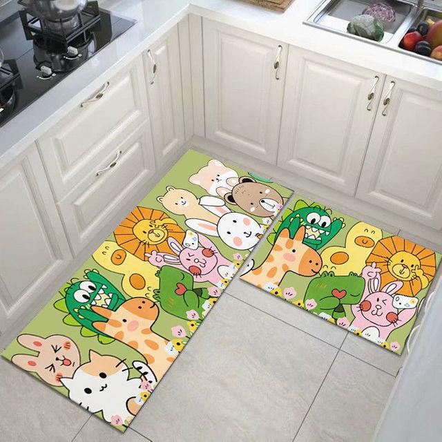 Washable Kitchen Floor Mat Parlor Carpet Bedroom Long Rug Bathroom Entrance Doormat Toilet Anti -Slip Anti -Fatigue Absorbent Mats 
