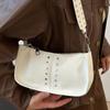 High end Fashionable Shoulder Bag for Women In Autumn New Retro Oil Leather Casual Crossbody Bag Fashionable Rivets for Women