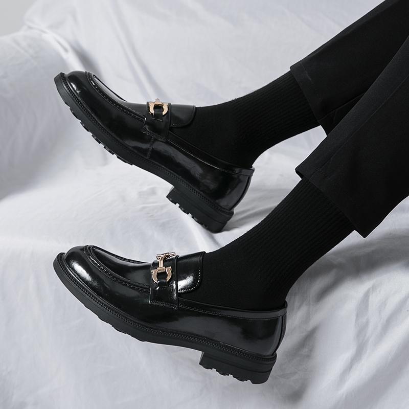 Fashion Men's Shoes Casual Leather Luxury Brand Loafers Fashion Lace-Up Business Shoes 2024 New Arrival Men's Personality Club Shoes