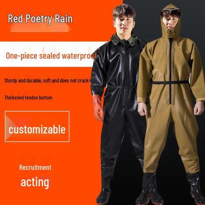 מכנסי דיג PVC לכל הגוף - מכנסי ביצה עבים ליחידה אחת לדיג וחפירת שורשי לוטוס