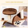 Cat Scratching Post for Play and Relaxation 36x36x44 Cm Brown