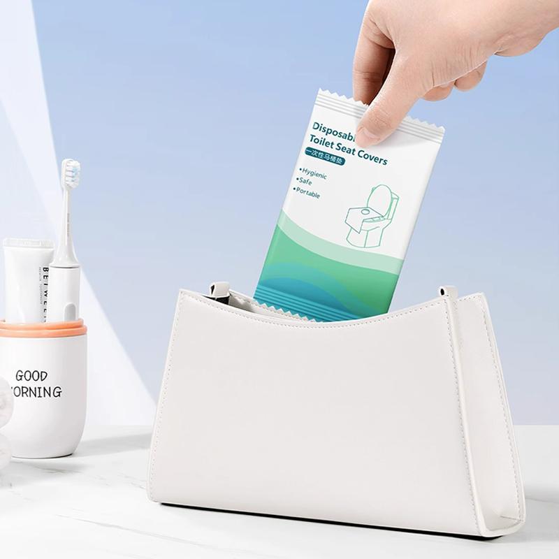 5~50pcs Disposable Toilet Seat Cushion Non Woven Fabric PE Film Isolation of Dirt Waterproof Portable Travel Hotels Supply TMZ