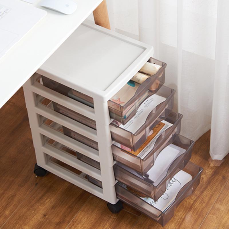 Gabinete de Armazenamento de Gavetas Multicamadas para Papel A4 Estilo Coreano para Mesa de Escritório/Documentos/Cosméticos