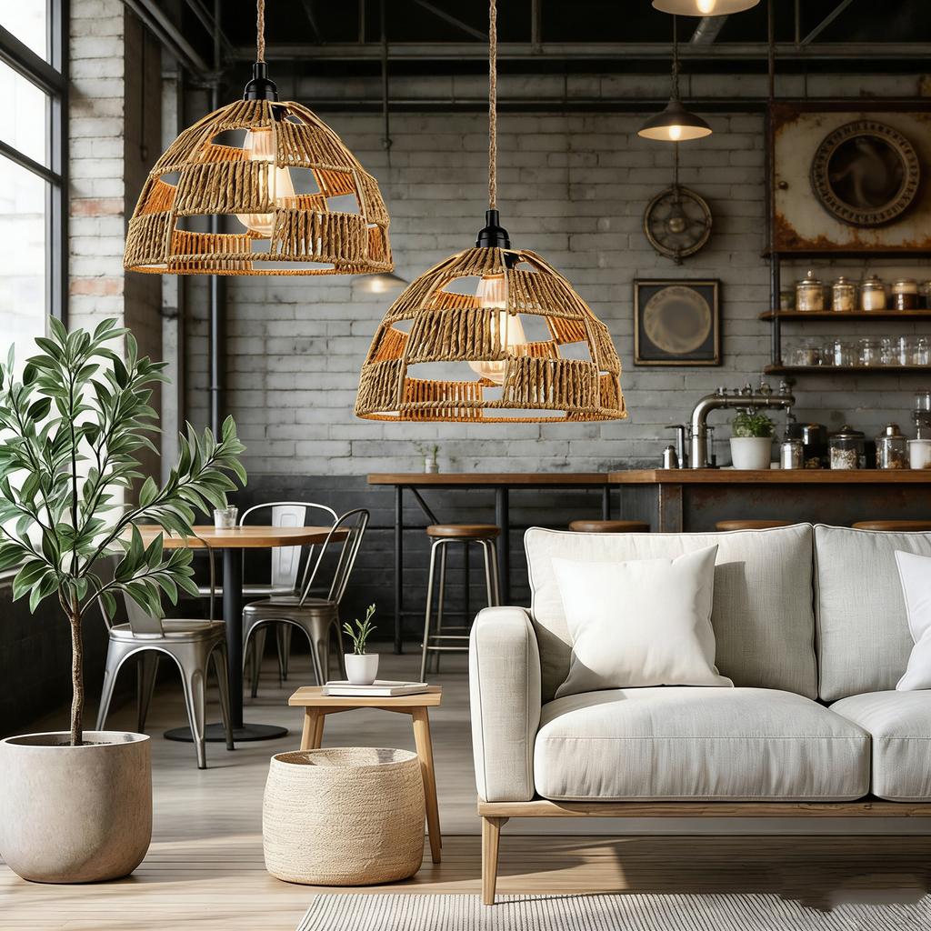 Ručně pletené vintage stínidla závěsných lamp