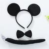 Cat/Mouse/Dog/Cow/Leopard/Frog/Tigeres Costume Set Ears Headband Tail Bow Kid Halloween Christmas Animal Cosplay Props