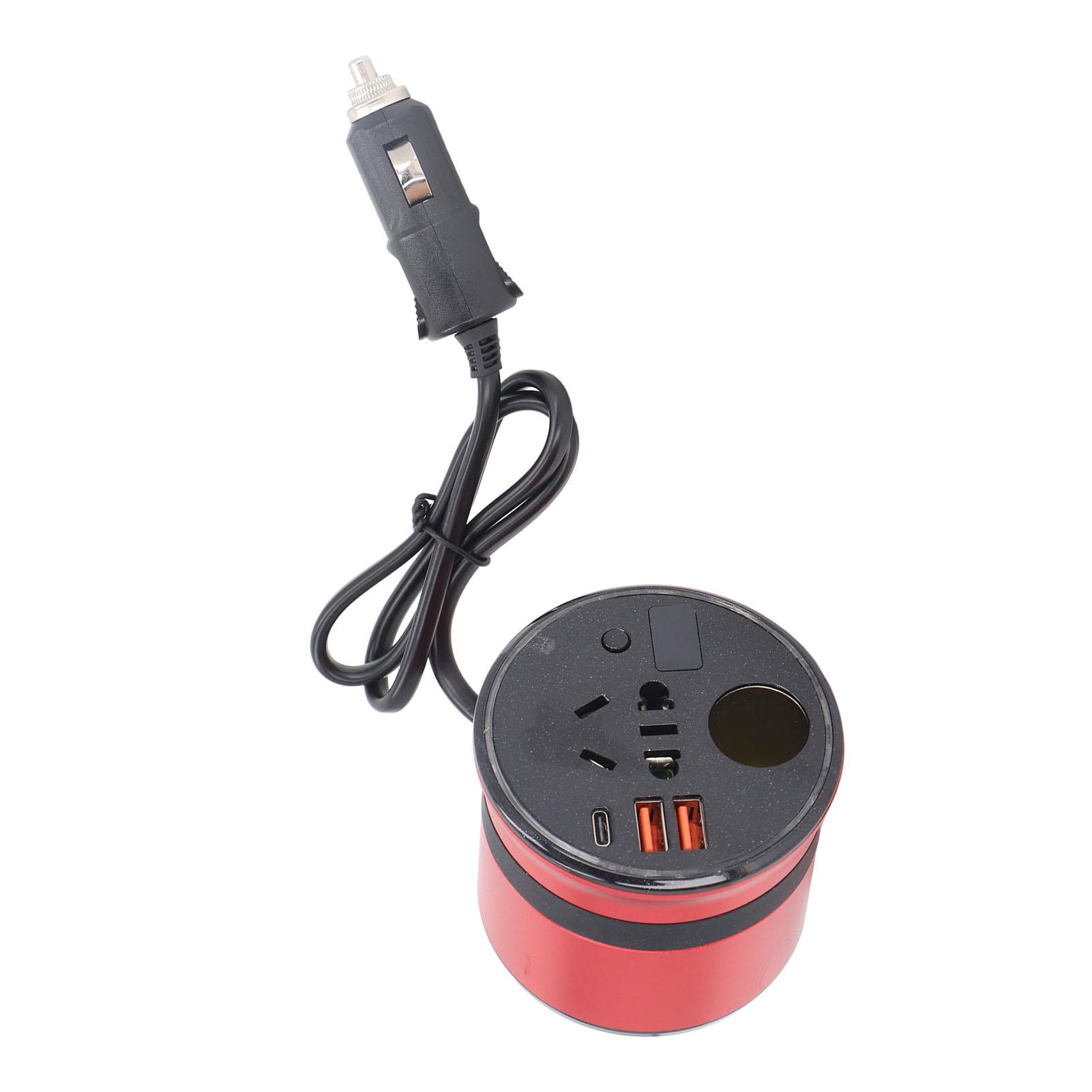 

Автомобильный инвертор 150 Вт DC12 В в Mini с адаптером прикуривателя Универсальный разъем 2 USB 1 TYPE C