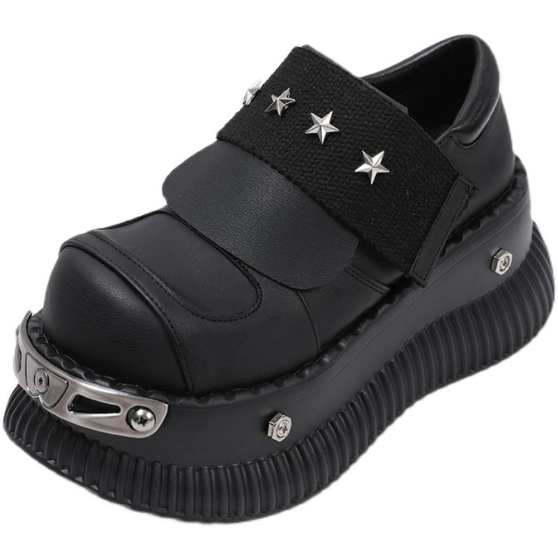 

Толстая подошва увеличенная большая головка Маффин Ботт туфли крутые панк маленькие повседневные туфли-лодочки женские 39