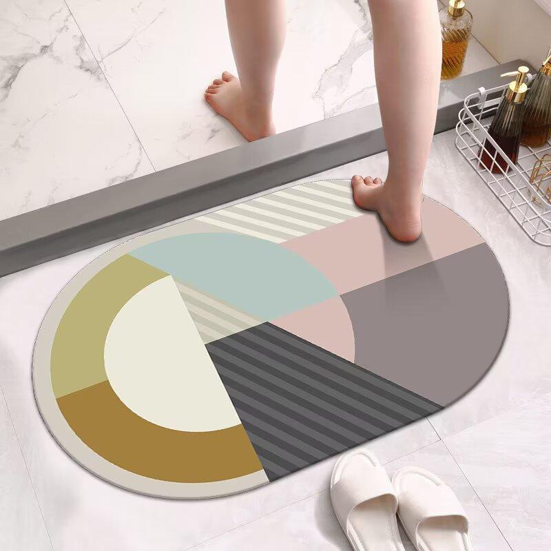 Toilet floor mat Bathroom floor mat Diatom mud quick-drying absorbent mat Door non-slip mat Household toilet Bathroom mat