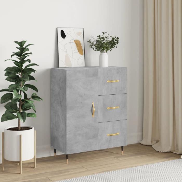 VidaXL Buffet gris béton 69,5x34x90 cm bois d'ingénierie 827896