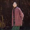 Johnature Women Vintage Winter Tie-dye Chinese Style Coats Button Stand Long Sleeve Coats