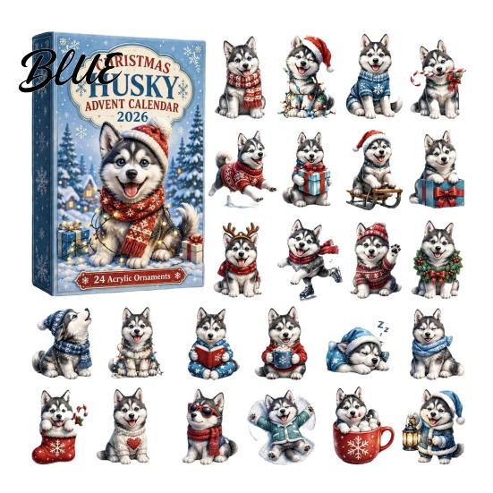 Interactive Holiday Game Animal Advent Calendar 2026 2D Christmas Countdown Box with Toy Acrylic Dog Pendants Festive Tree Hanging Decor Gift