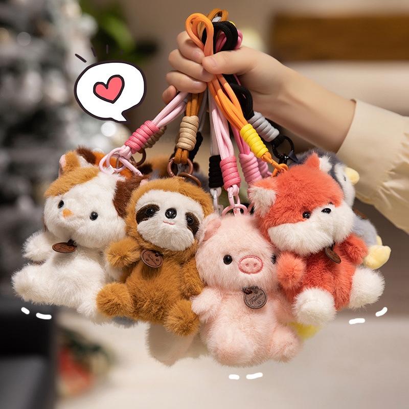 13cm Cute Funny Joy Animal Panda Fox Plush Toy Kawaii Elephant Penguin Capybara Duck Lamb Rabbit Sloth Plushie Birthday Gif