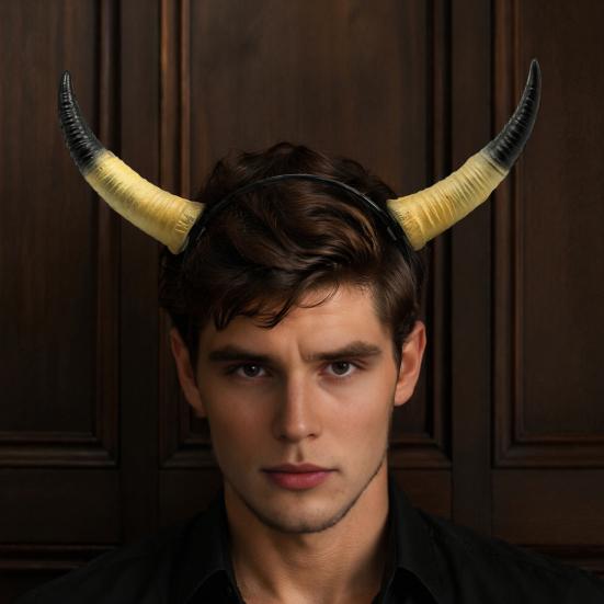 Accesorio para el Cabello con Cuernos Desmontables, Diadema de Cabeza de Carnero para Halloween, Tocado de Diablo para Peinado Gótico, Fiesta de Carnaval, Accesorio de Cosplay para Festival,