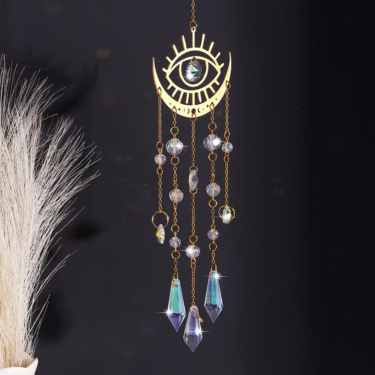 

Moon and Sun Pendant K9 Crystal Suncatcher Outdoor Garden Decorations Rainbow Maker Colourful Hanging Sun Catcher Ornaments 1PCs