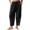 Damen lockere lässige elastische Bundzug-Hosen mit Taschen, leichte entspannte Hose für den Alltag