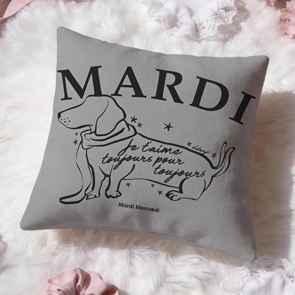 Brand M-Mardi MercrediS Cushion Cover Premium Comfort Reversible Pillow Cove -Two In One Design for Any Room & Car Interior