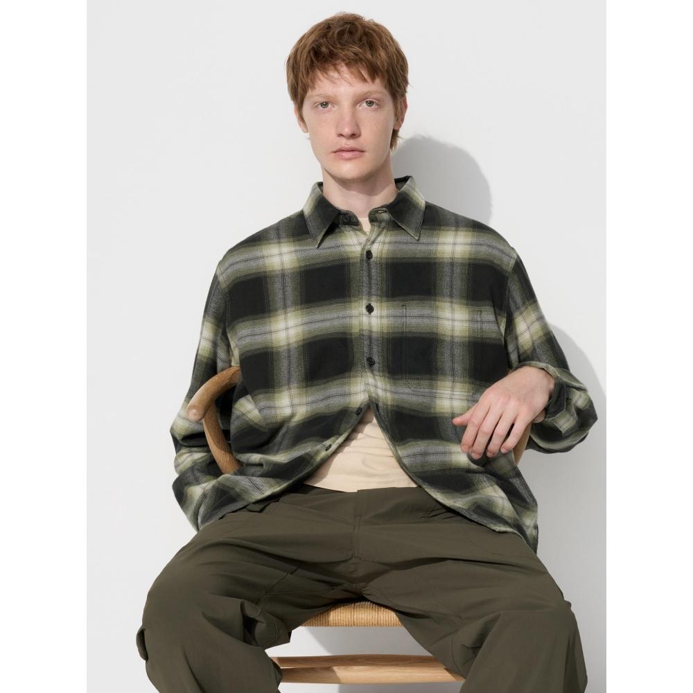 

Рубашка Uniqlo FlAnnel с длинным рукавом, обычная, в клетку A
