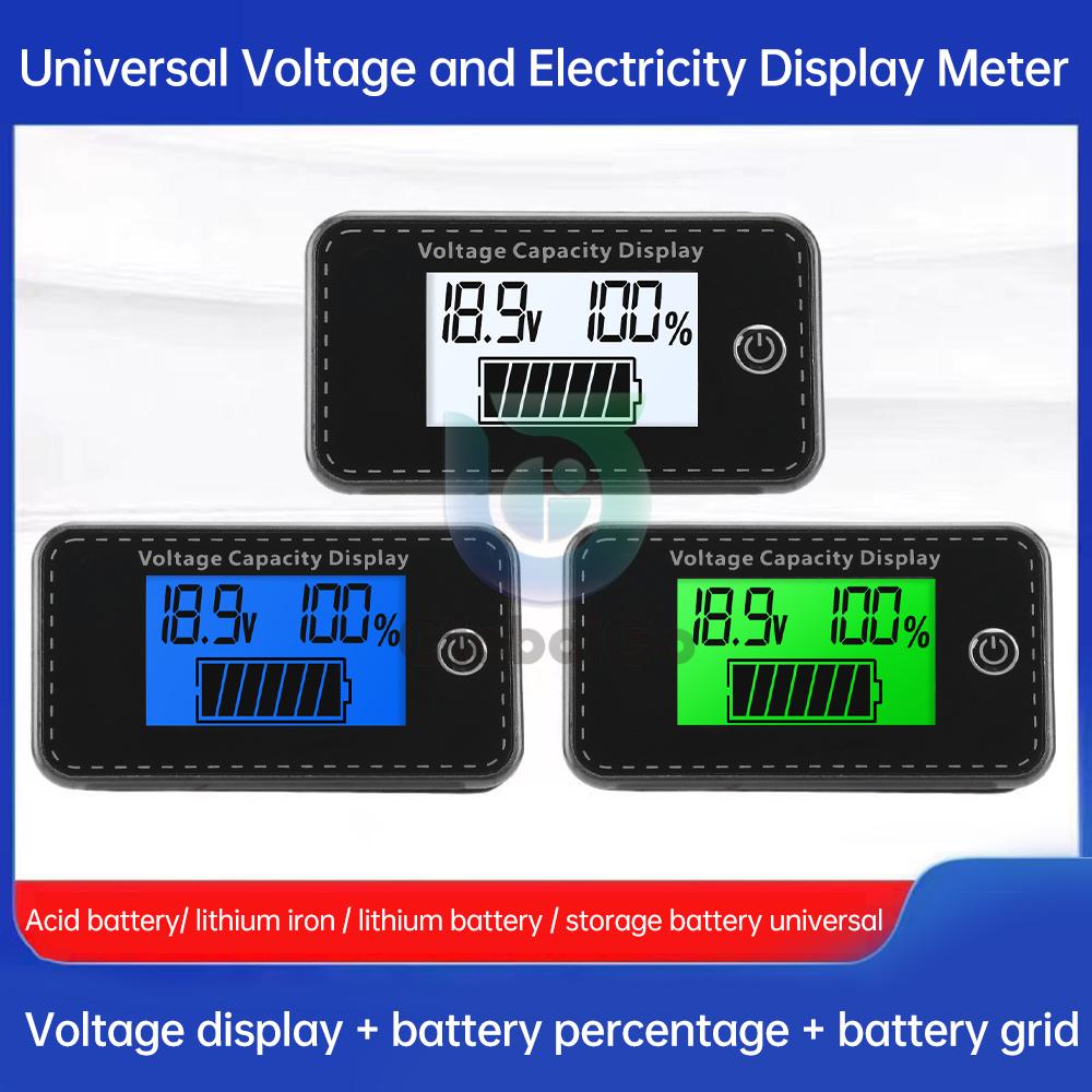 DC 5-100V LCD Digital Display Battery Capacity Indicator Voltmeter Li-ion LiFe PO4 Car Motorcycle Voltmeter Voltage Gauge