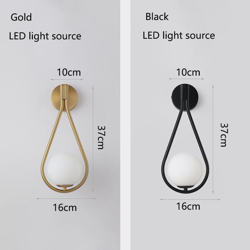 Nordic Creative LED Wall Lamp Living Room Metal Fashion Modern Minimalist Bedside Wall Lamp Bedroom Interior Lighting Luxury