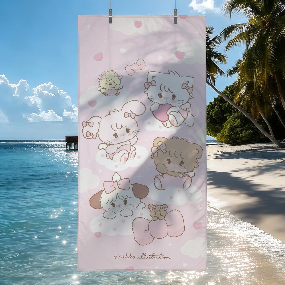 Cartoon mikko PINK CUTE Towel Quick Drying Beach Towels Are Suitable For Swimming Pools Camping Yoga And The Gym