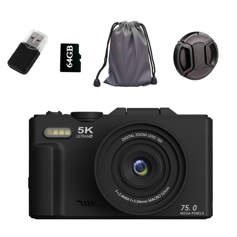 3-Inch Flip Screen WIFI 75MP 5K HD Beauty Digital Camera with CCD