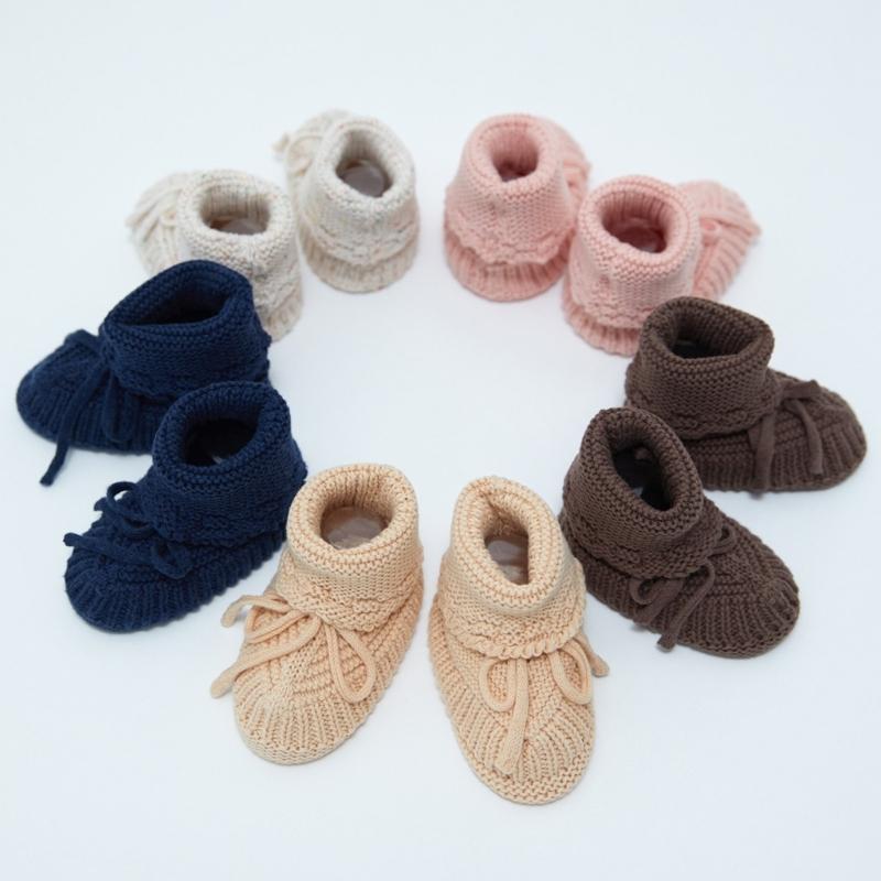 Handicraft Knitted Thermal Baby Shoes Soft First Walking Shoes for Baby Infant Prewalker Shoes Footwear Breathable