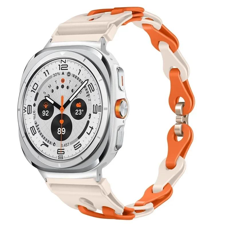 Silicone Chain Strap for Samsung Galaxy Watch 2025/7 Ultra 47mm Wristband Band Bracelet for Galaxy Watch ultra 2025 Watchband